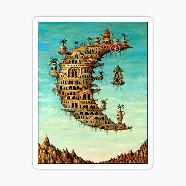 DALI : Vintage Living on the Moon Abstract Painting Print Sticker