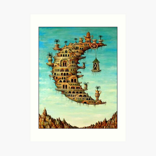 DALI : Vintage Living on the Moon Abstract Painting Print Art Print
