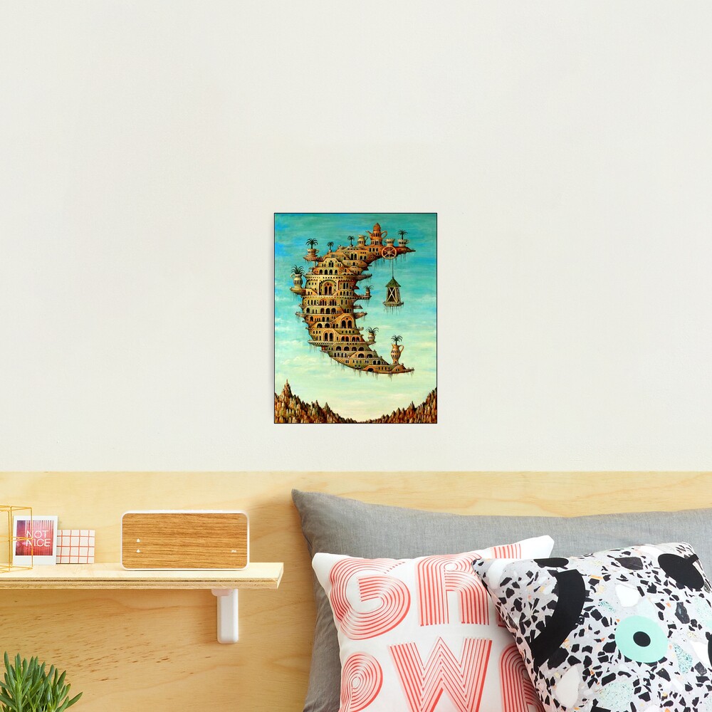 Vintage Living on the Moon Abstract Painting Print Photographic Print