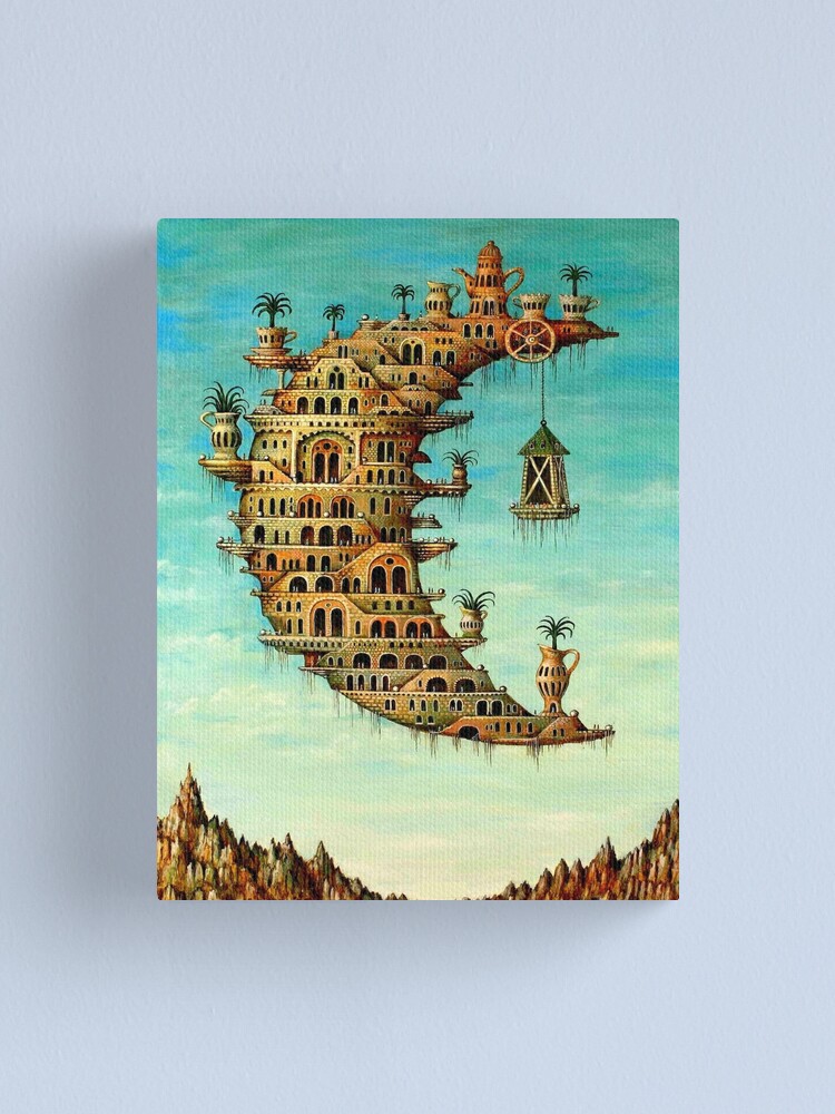 Alternate view of DALI : Vintage Living on the Moon Abstract Painting Print Canvas Print
