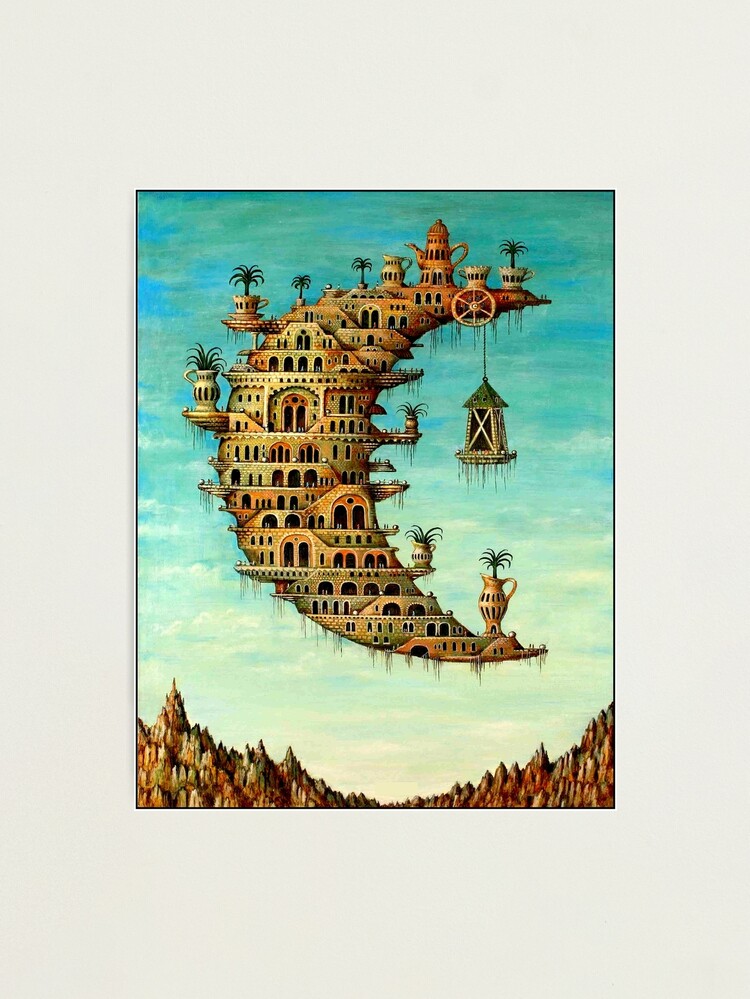 Alternate view of Vintage Living on the Moon Abstract Painting Print Photographic Print