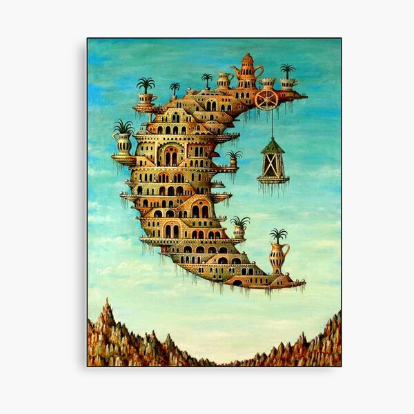 DALI : Vintage Living on the Moon Abstract Painting Print Canvas Print