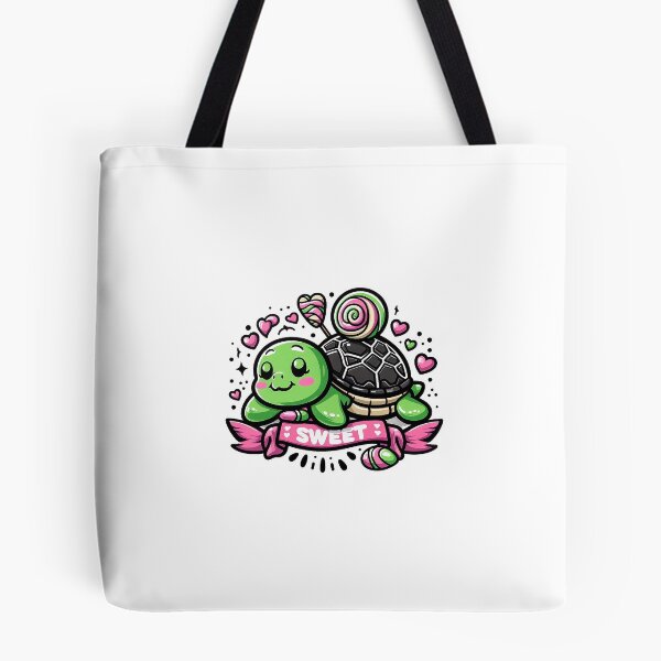 Item preview, Sweet Green and Pink Turtle Illustration designed and sold by ArtistPenguin.