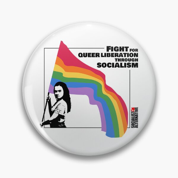 Item preview, Fight for queer liberation through socialism (white background) designed and sold by LeicesterSA.