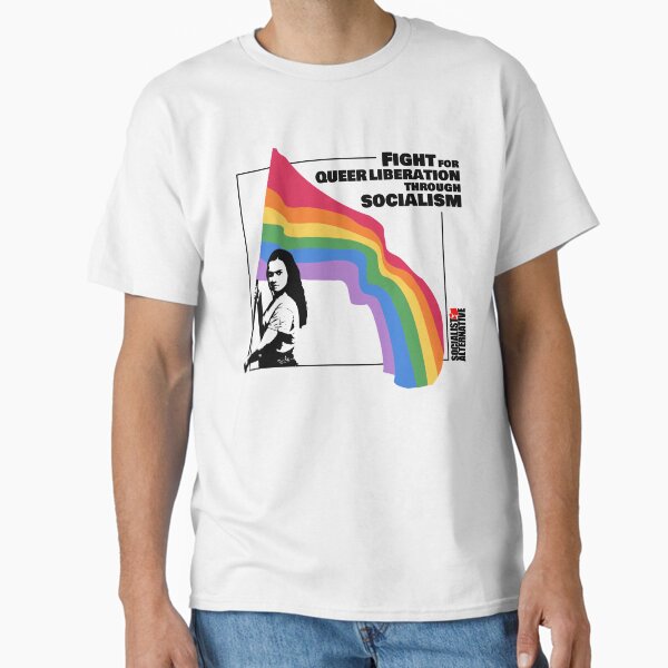 Item preview, Fight for queer liberation through socialism (white background) designed and sold by LeicesterSA.