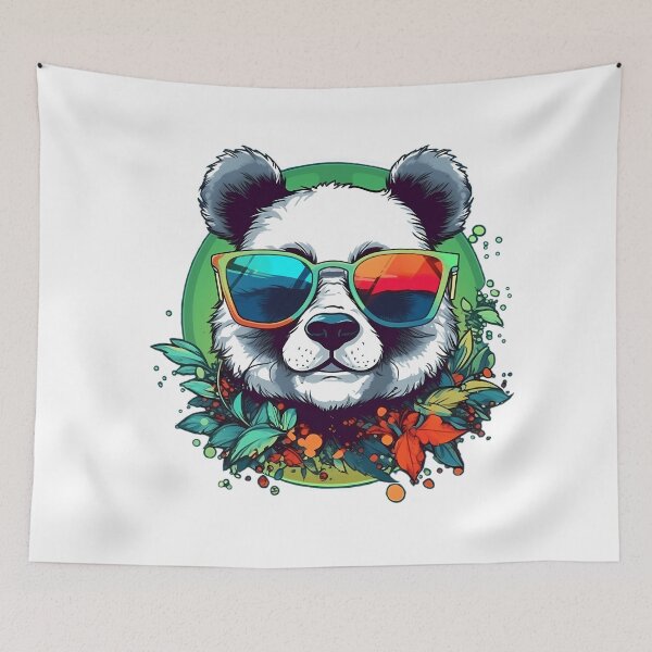Item preview, Cool Colorful Panda Bear in Green designed and sold by MLArtifex.