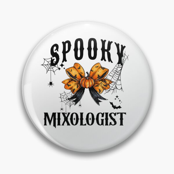 Item preview, Bartender Halloween Spooky Mixologist Croquette Bow Pumpkin Spider Webs designed and sold by IslandGirlArt.