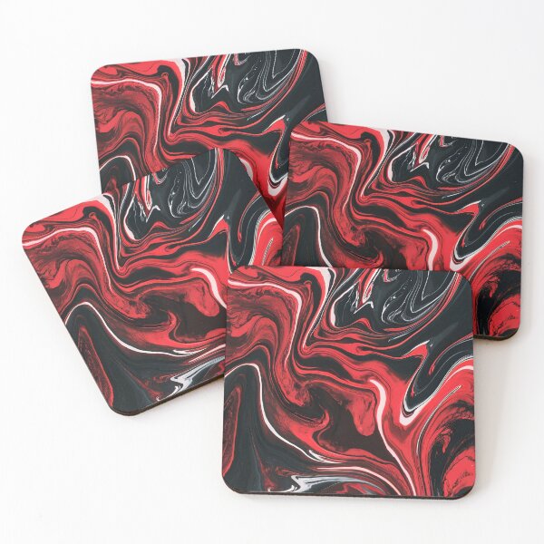 Item preview, Mesmerizing Black and Red Liquid Marble designed and sold by BrickXSq.