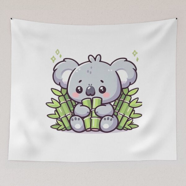 Item preview, koala bear eating bamboo designed and sold by Eternalski.