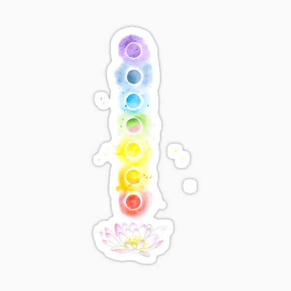 7 chakras and lotus Sticker