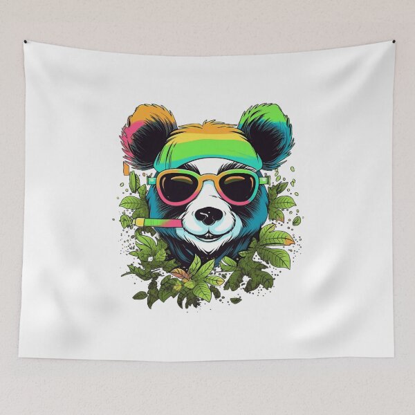 Item preview, Cool Colorful Panda Bear in Green designed and sold by MLArtifex.