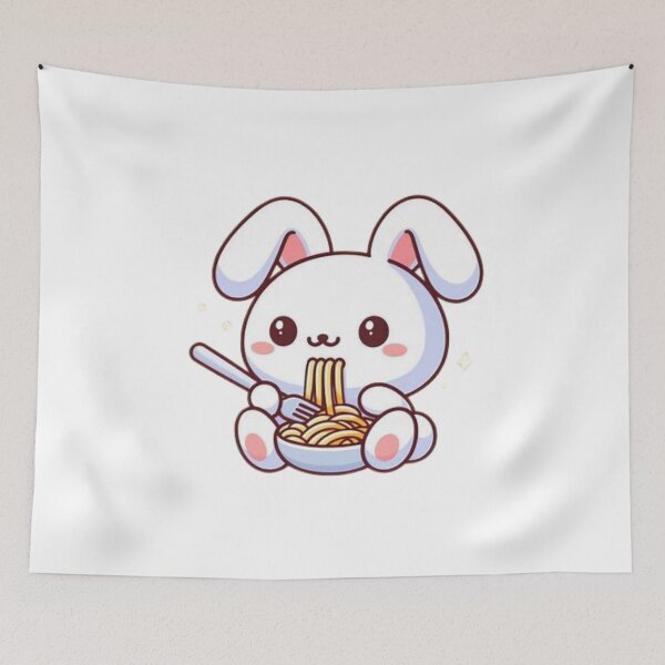Item preview, bunny eating spaghetti designed and sold by Eternalski.