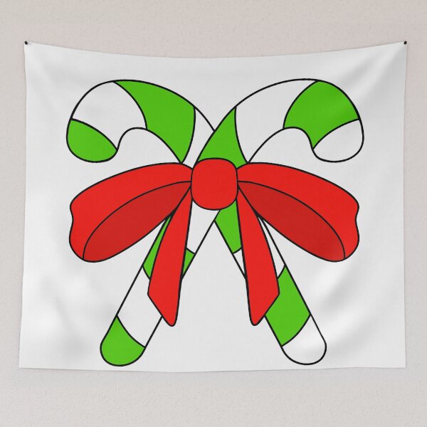 Item preview, Merry Christmas Candy Canes With Red Bow designed and sold by Sartoris Art.