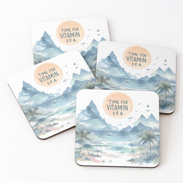 Item preview, Time For Vitamin Sea Beach Sailing Brids Mountain Coconut Tree Seaside Pavilion designed and sold by Nanthanon.