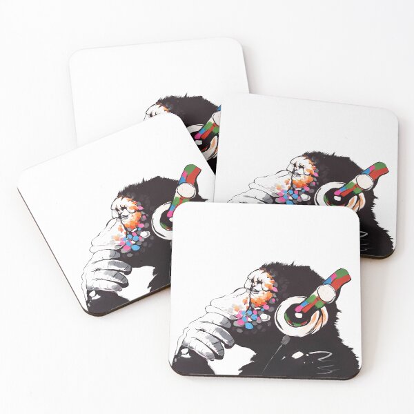 Item preview, Banksy DJ Monkey Thinker with Headphones designed and sold by InnaPo ⭐⭐⭐⭐⭐.