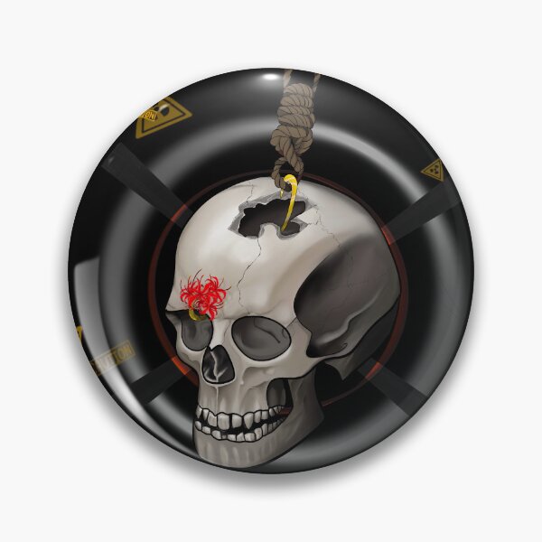 Item preview, Caution Skull with Higanbana flower of Death designed and sold by ArtsSM1.