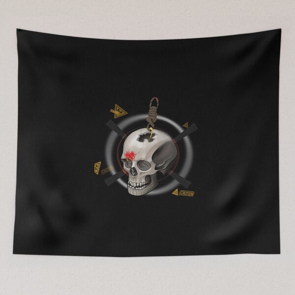 Item preview, Caution Skull with Higanbana flower of Death designed and sold by ArtsSM1.