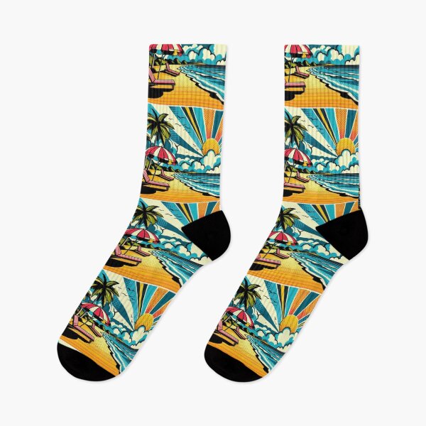 Item preview, summer beach with palm trees and sun loungers designed and sold by Expressions-Sel.