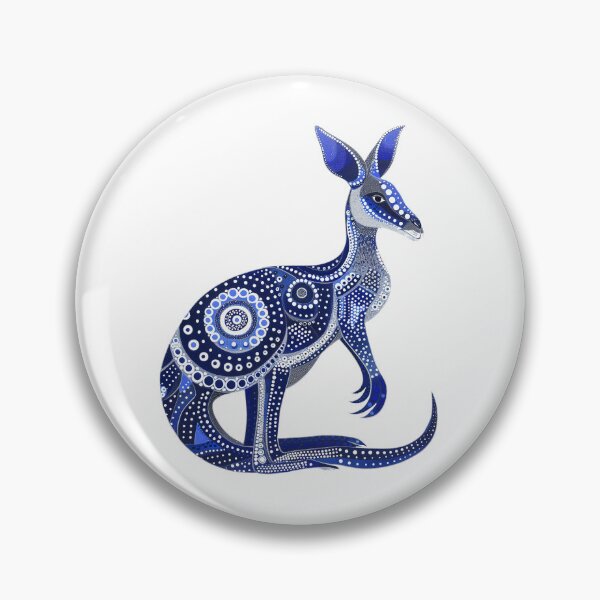 Item preview, Aboriginal Australian blue Kangaroo dot art roo artwork designed and sold by anins-azuree.