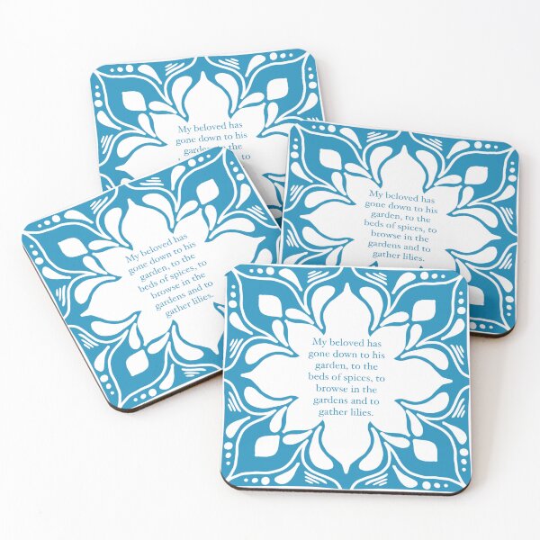Item preview, (Song of Songs 6:2) Elegant Spanish Tiles Inspired Bible Verse Art  designed and sold by Mayalight.