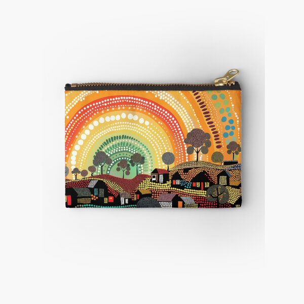 Item preview, Australian Aboriginal dot art village landscape designed and sold by anins-azuree.