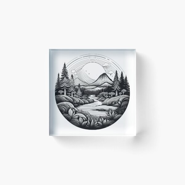 Item preview, The forest surrounded by the sunset - Modern, neutral, mystical and elegant design designed and sold by Nell-e.