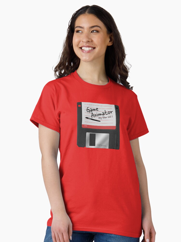 Thumbnail 2 of 7, Classic T-Shirt, Game Animator Vintage Floppy Disk designed and sold by darkskygear.