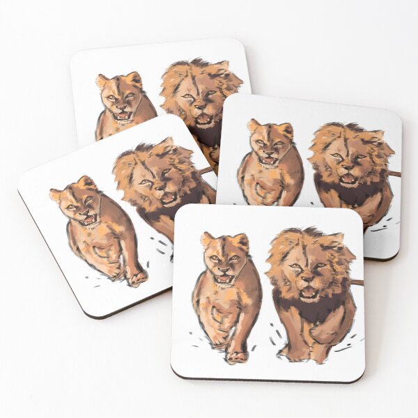 Item preview, Two Running Lions Side by Side designed and sold by Crescent-Canvas.