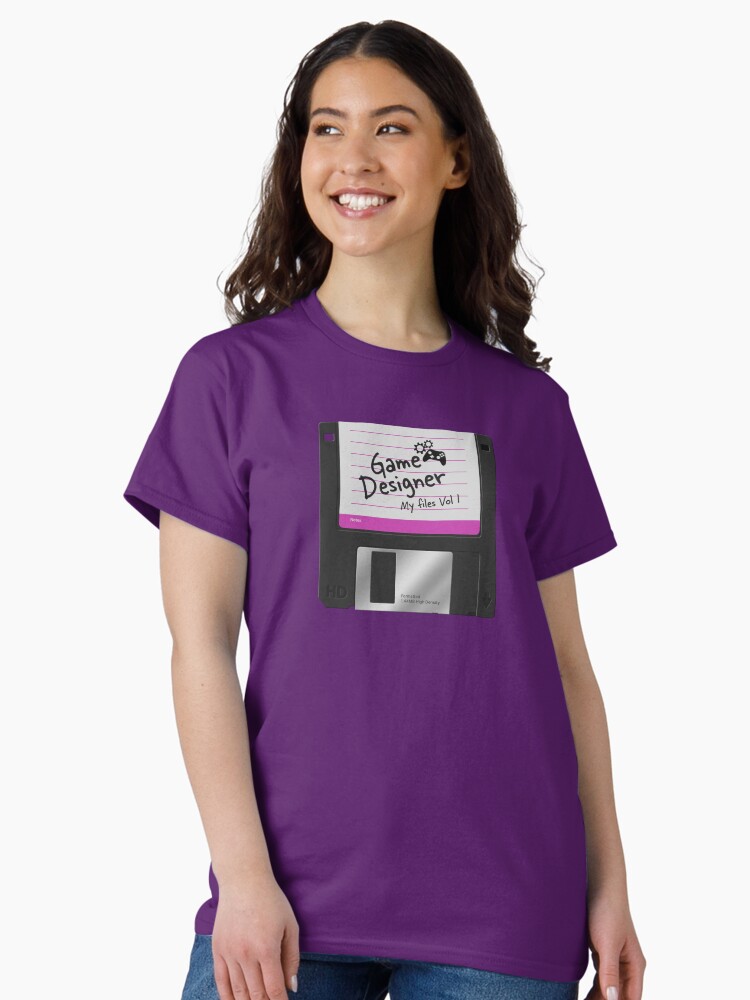 Thumbnail 2 of 7, Classic T-Shirt, Game Designer Vintage Floppy Disk designed and sold by darkskygear.