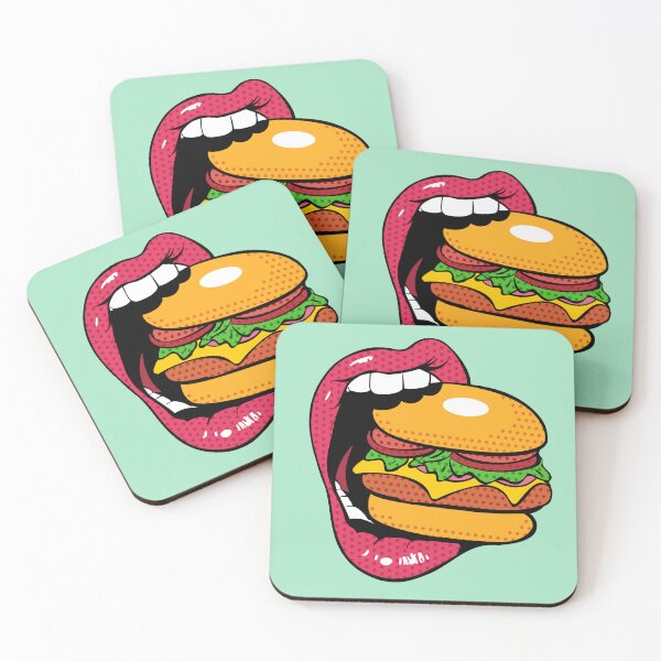 Item preview, Sexy sticker of a lip biting into a burger designed and sold by Zummi.