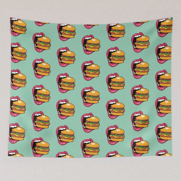Item preview, Sexy sticker of a lip biting into a burger designed and sold by Zummi.