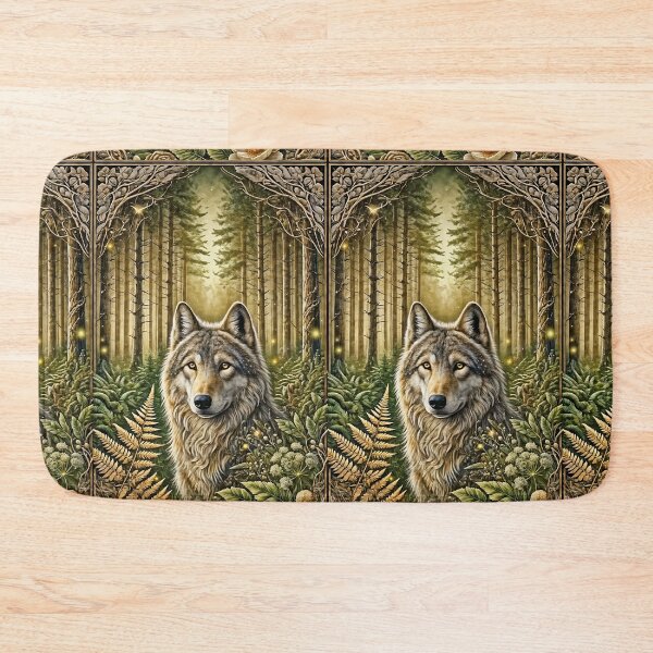 Item preview, Majestic Wolf in Mystical Forest designed and sold by CritterManiaUK.