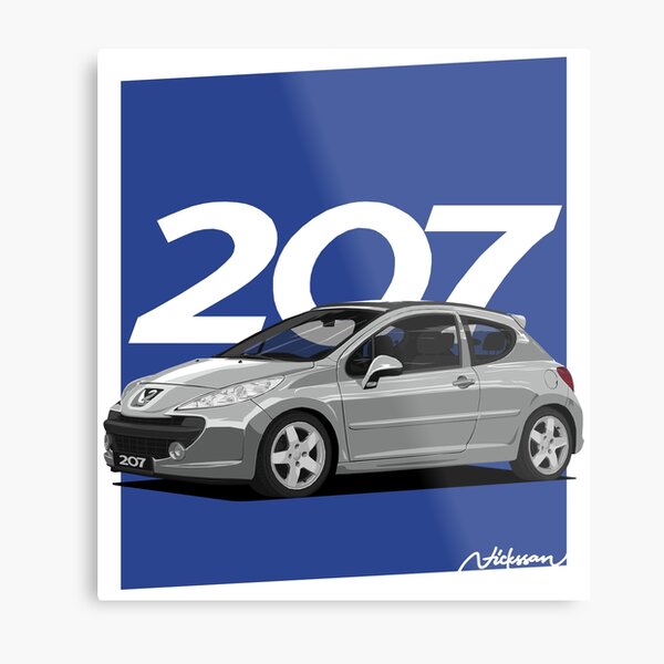 Aperçu de l'œuvre Peugeot 207 (hayon 3 portes pré-lifting) en Gris Aluminium (Argent/Blanc) créée et vendue par Nickssan.