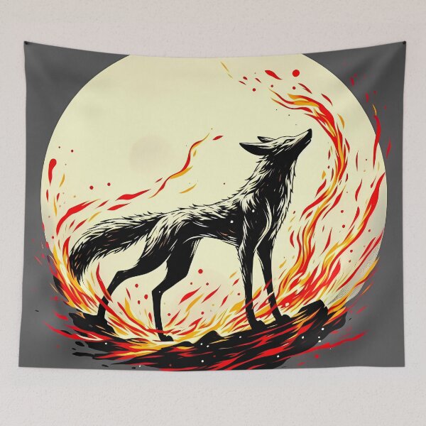Item preview, Fire Jackal, Ai Generated Art    designed and sold by ACC .