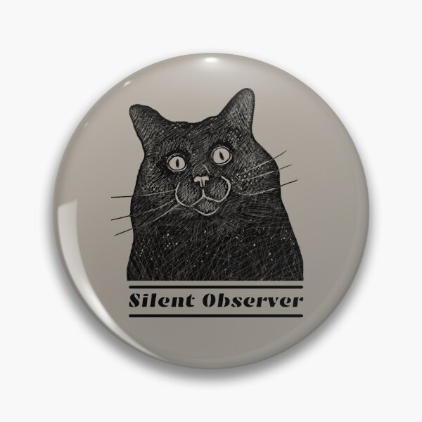 Item preview, Black Introvert Cat Silent Observer  designed and sold by alczar.