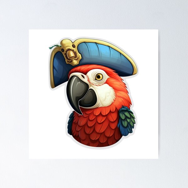 Item preview, Kawaii Pirate Dangerous Rough Caribbean Parrot Jack Sparrow Animal designed and sold by SMARTKIT  DESIGNAGENCY.
