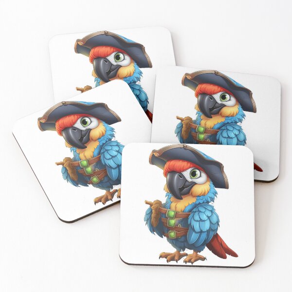 Item preview, Kawaii Pirate Dangerous Rough Caribbean Parrot Jack Sparrow Animal designed and sold by SMARTKIT  DESIGNAGENCY.