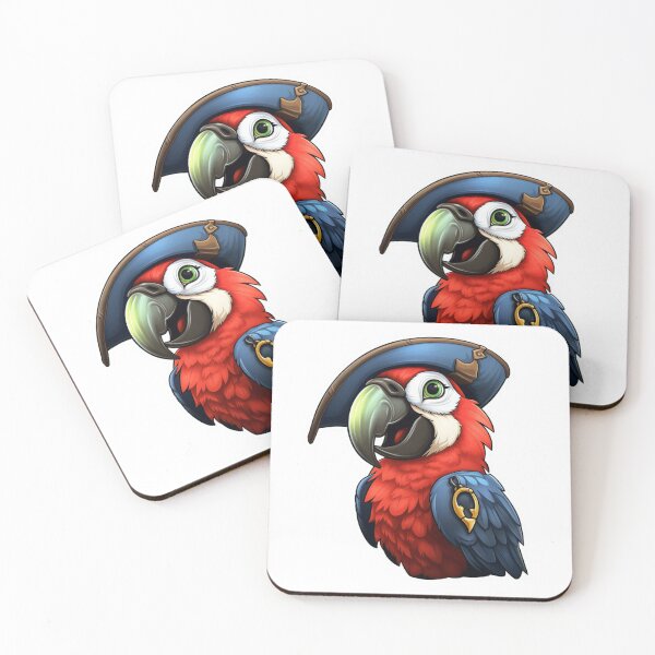 Item preview, Kawaii Pirate Dangerous Rough Caribbean Parrot Jack Sparrow Animal designed and sold by SMARTKIT  DESIGNAGENCY.