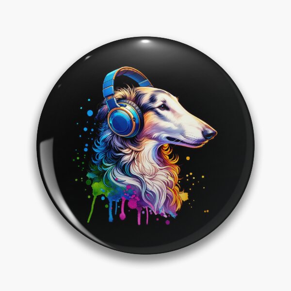 Item preview, Borzoi with Headphones designed and sold by MyCozyCorner24.