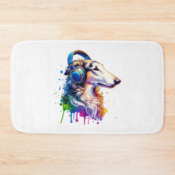 Item preview, Borzoi with Headphones designed and sold by MyCozyCorner24.