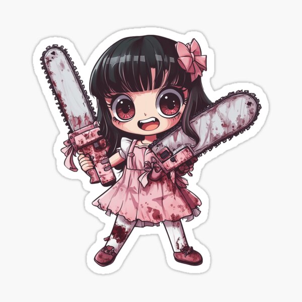 Artikel-Vorschau von cutecore - Chibi Mädchen mit Kettensägen, designt und verkauft von FineTeesigns.