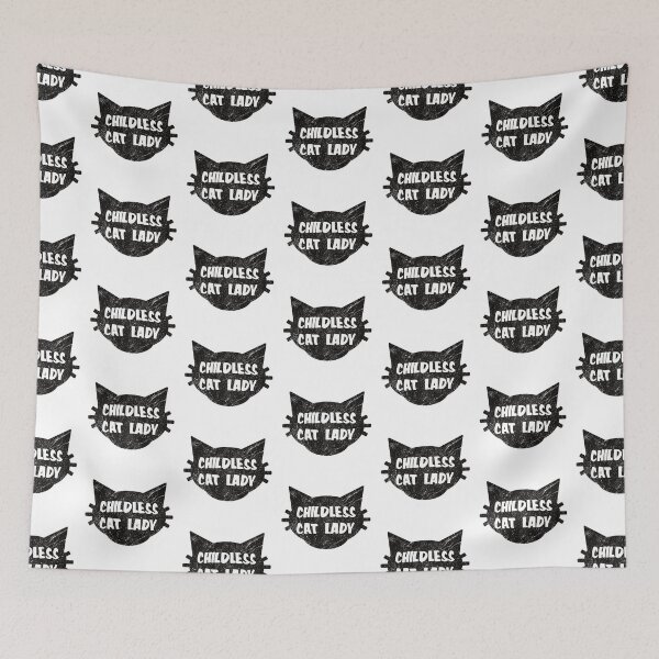 Item preview, Childless Cat Lady Grungy Black designed and sold by TheRainFamily.
