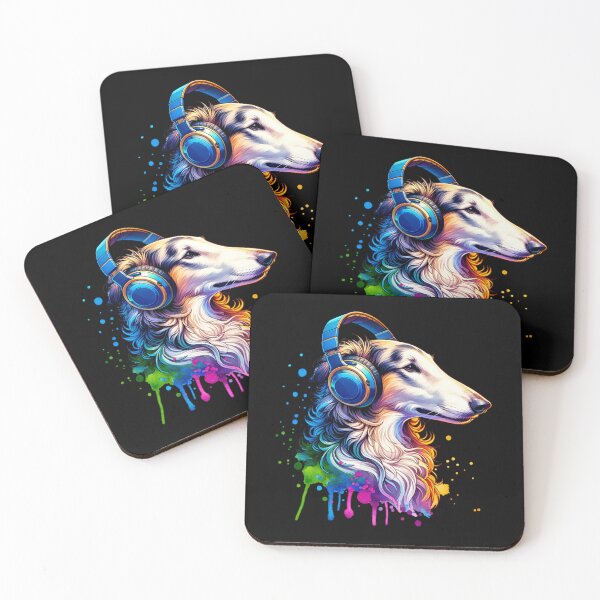 Item preview, Borzoi with Headphones designed and sold by MyCozyCorner24.