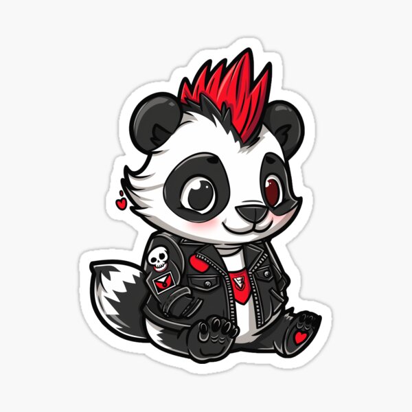 Artikel-Vorschau von cute core - kleiner süßer Punk Panda, designt und verkauft von FineTeesigns.