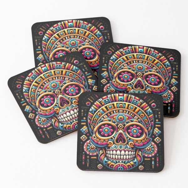 Item preview, Aztec Skull 10 designed and sold by LaNadaYFundante.