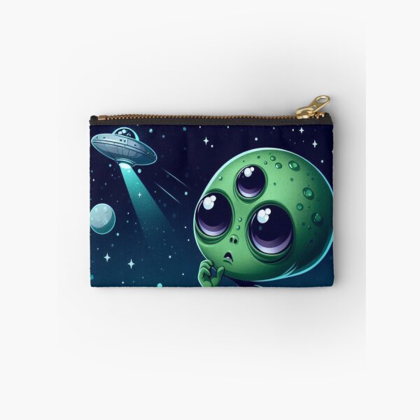 Item preview, Cute Alien Contemplating Under the Stars designed and sold by LaraCreativeArt.
