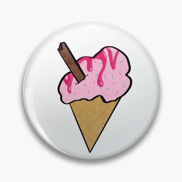 Item preview, Pink ice cream and flake designed and sold by misspiekos.