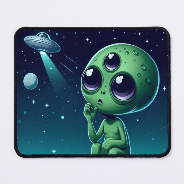 Item preview, Cute Alien Contemplating Under the Stars designed and sold by LaraCreativeArt.