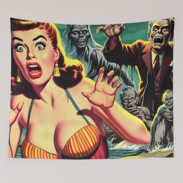 Item preview, Vintage Creepy Girl designed and sold by PulpVintage.