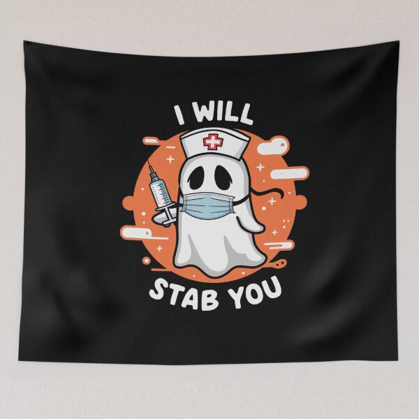 Item preview, I Will Stab You Ghost Nurse Halloween Medical Humor Design designed and sold by Hananiah Merch.